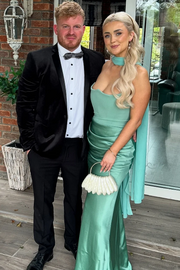 Strapless Pleats Sleeveless Satin Long Formal Prom Dress