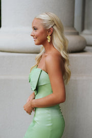 Strapless Sweetheart Mermaid Satin Sleeveless Long Prom Dress