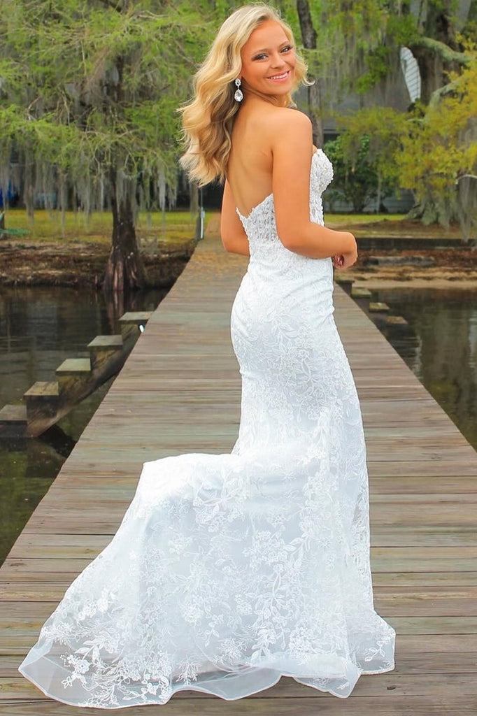 all over beaded lace trumpet wedding dress Sophia Tolli Strapless Soft Tulle Trumpet With Crystal Hand-Beaded Lace Appliqus Wedding Gown