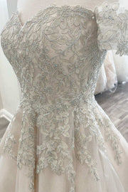 White Appliques A-Line Short Homecoming Dress
