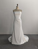 Strapless Satin Mermaid Wedding Dress Draped Waist Court Train