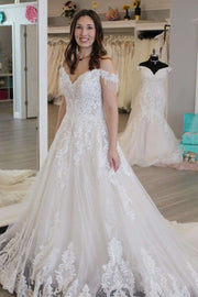 White Appliques Off-the-Shoulder Tassel A-Line Long Dress