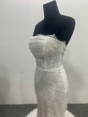 Strapless Mermaid Lace Wedding Dress Beaded Bodice Corset Back Sweep