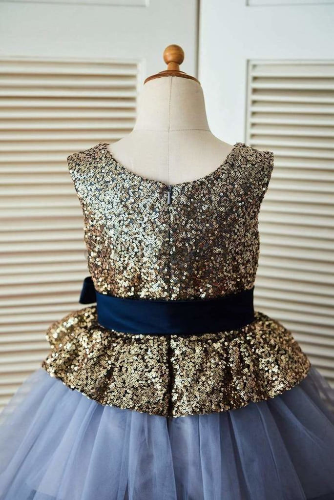 $79 SALE: Gold Sequin Blue Cupcake Tulle Wedding Flower Girl Dress wit - Princessly $79 SALE: Gold Sequin Blue Cupcake Tulle Wedding Flower Girl Dress wit - Princessly