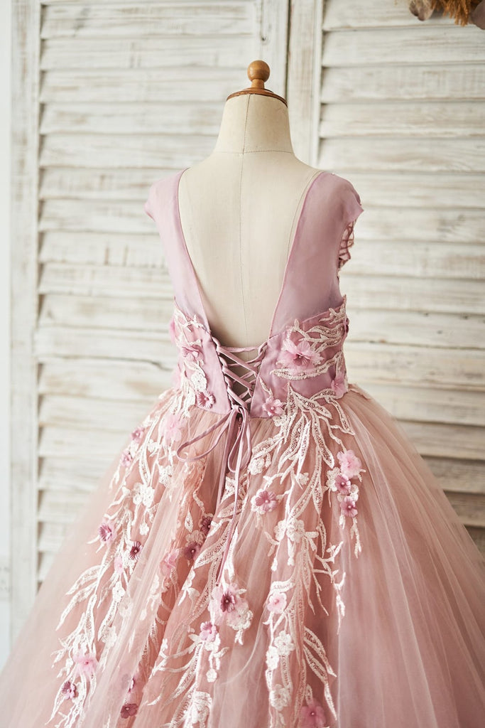 Vestido de festa de casamento princesa champanhe renda tule decote em -  Princessly