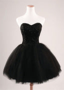 Ball Gown/Princess Strapless Short/Mini Tulle Cocktail Dress, Lace Beading