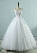 Beading Ball Gown Sweetheart Lace Up Tulle Wedding Dress