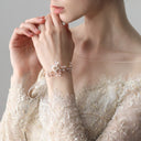 Nupcial perla flor pulsera cristales moda Vintage Simple boda dama de honor joyería
