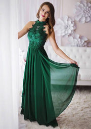 Chiffon Long/Floor-Length A-Line/Princess Sleeveless Halter