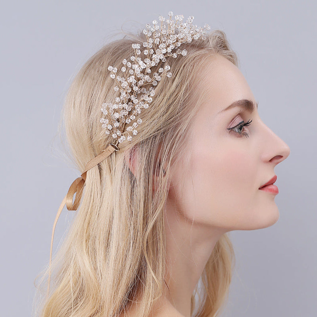 Crystal Beads Rhinestones Princess Headwear Wedding Hair 