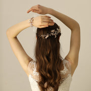 Girls Bridesmaid Flowers Pearl Bracelet Crystal Wedding Prom