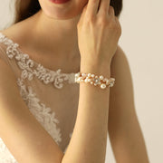 Girls Bridesmaid Pearl Bracelet Crystal Wedding Prom Party 