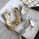 Sapatos de florista com pérolas de lantejoulas douradas/prata Sapatos de princesa