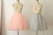 Grey Tulle Sequin Skirt / Short Woman Skirt - XS / Pink