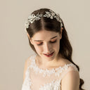 Fascia da sposa con perle di cristallo con strass cablati in lega fatta a mano