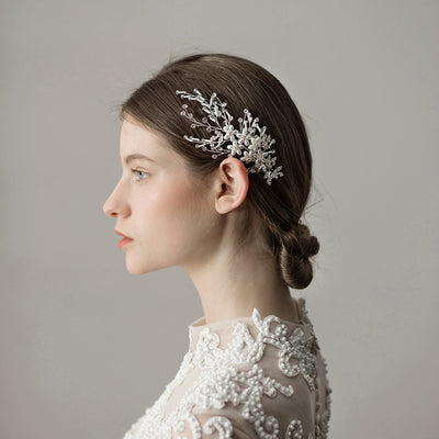 Handmade Artificial Pearls Bridal Hair Comb Wedding 