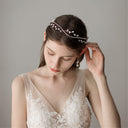 Tiara de pérolas feitas à mão para casamento acessórios de cabelo de noiva feminino