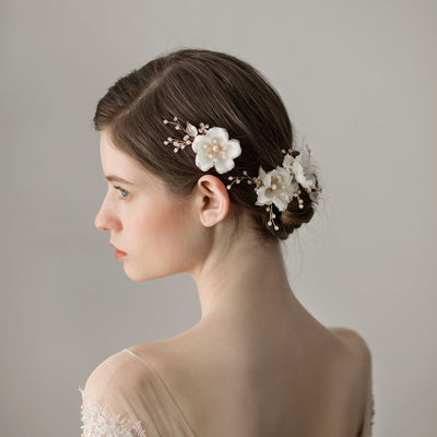 Handmade Chiffon Flowers Hairpin Suit Bridal Hair Wedding 