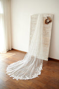 Ivory Tulle Champagne Lace Long Cathedral Wedding Bridal Veil