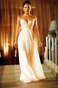 Jennifer Lopez Abito da celebrità senza spalline in chiffon rosa Film Maid in Manhattan
