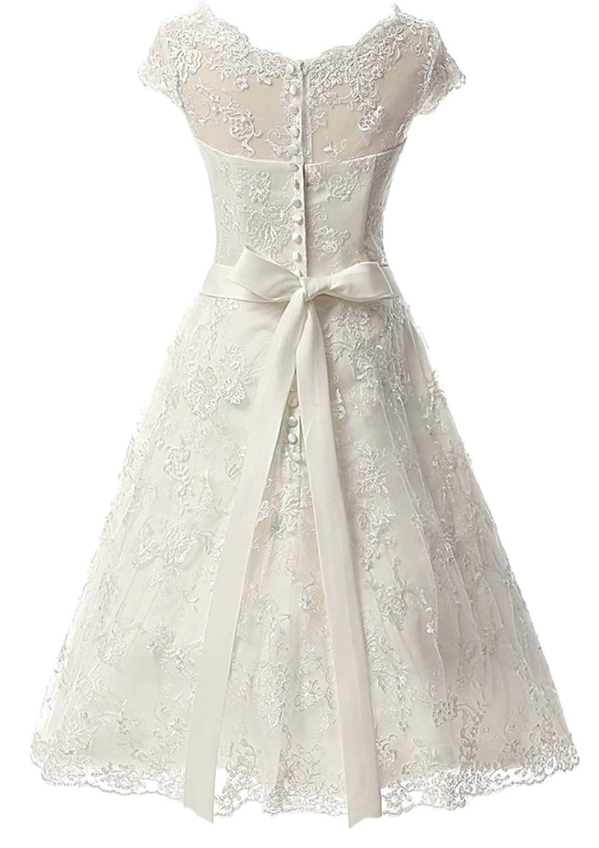 Casual A-Line Bateau Lace Tulle Wedding Dress With Long Sleeve And Sash