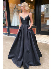 A-Line Prom Dresses Open Back Dress Formal Floor Length
