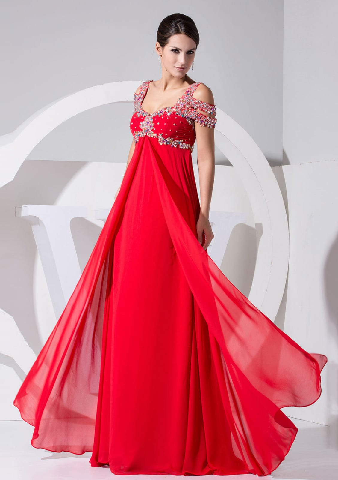 evening dress with chiffon overlay Chocolate Brown Chiffon Overlay Gown: Elegant Fall Event Dress