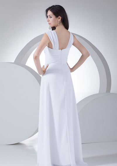 A-line Sweetheart Sleeveless Long Chiffon Evening Dress 