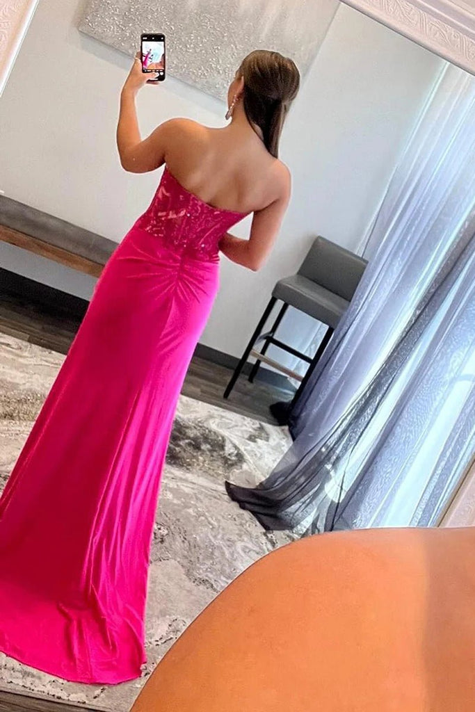 Mermaid / Trumpet Prom Dresses Empire Dress Formal Sweep / Brush Train Sleeveless Sweetheart Charmeuse with Appliques 2024