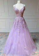 Off épaule dos ouvert lilas dentelle tulle robe de bal robe de soirée formelle