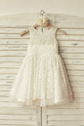 Princess Ivory Lace Tulle Flower Girl Dress