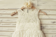 Ivory Lace Tulle Flower Girl Dress