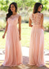 Prinzessin ärmelloses Chiffon-Spitze-Hochzeitsfestkleid Brautjungfernkleid