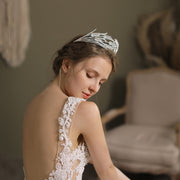 Retro Beadings Wedding Baroque Dome Diamond Bride Crown 
