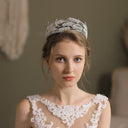 Listones retro boda cúpula barroca diamante novia corona mujer accesorios para el cabello