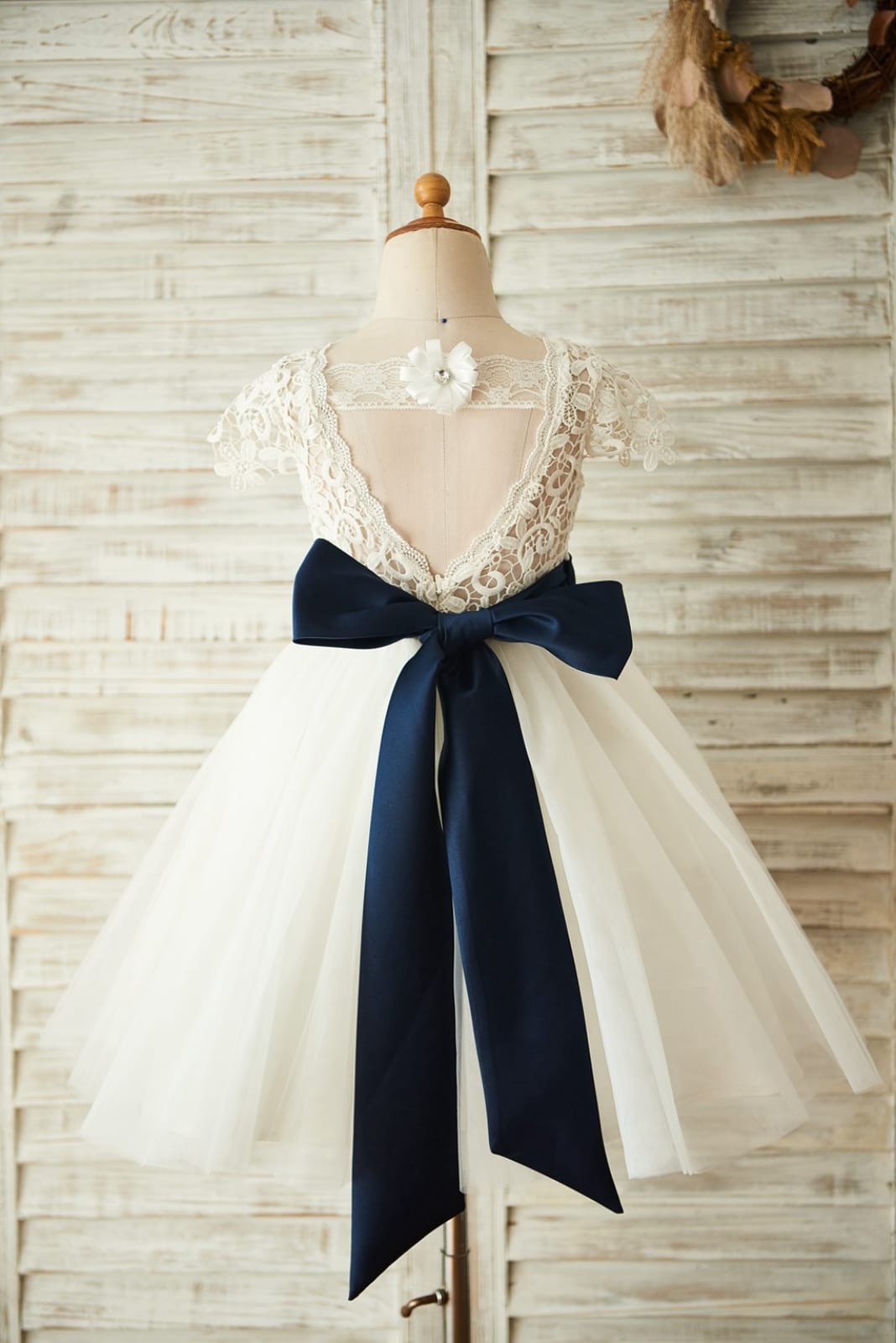 Tulle Dresses Navy And Gold Flower Girl Dresses Short Sleeves V Back Lace Tulle Wedding Flower Tulle Dresses Navy And Gold Flower Girl Dresses Short Sleeves V Back Lace Tulle Wedding Flower