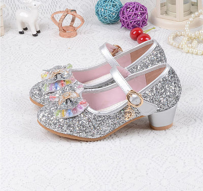 Silver / Gold / Pink Sequin Glitter Leather Wedding Princess