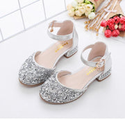 Silver / Pink Glitter Rhinestone High Heel Baby Kids 