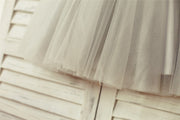 Silver Sequin Gray Tulle Flower Girl Dress
