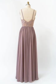 Strap Sweetheart Embroidery Lace Dusk Chiffon Pleated