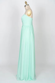 Strapless Sweetheart Mint Green Chiffon Long Bridesmaid 