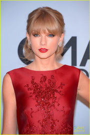 Taylor Swift Red Satin Formal Evening Gown Celebrity Dress 