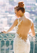 Tulle Wedding Dress Trumpet Backless Strap Sweetheart, Lace