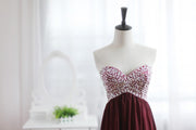 Wine Red Burgundy Chiffon Bridesmaid Dress Prom Dress 